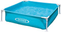 Piscine tubulaire carrée amovible Intex pour enfants, 122 x 122 x 30 cm, 342 litres, forme carrée, bouchon de vidange, pour jardin et extérieur, vinyle résistant, kit de réparation inclus, garantie de 2 ans et plus (57173)