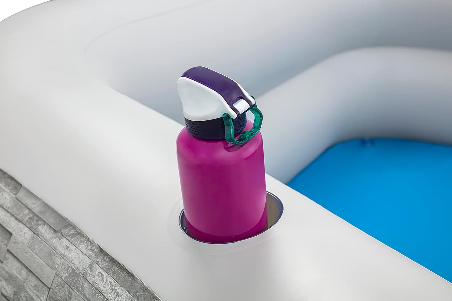 Piscine familiale TruPrint Stone 2,13 m x 2,06 m x 53 cm