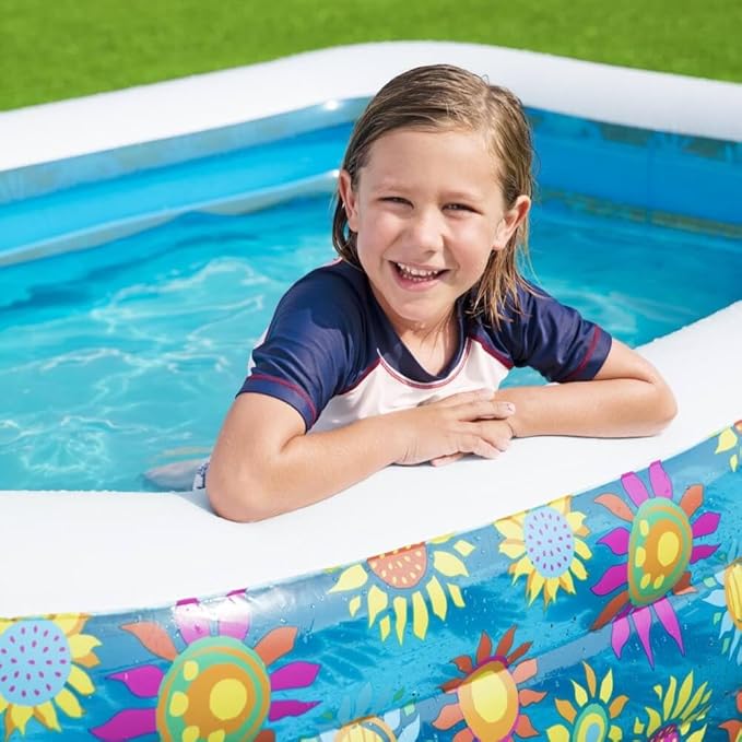 Piscine gonflable familiale rectangulaire 229 x 152 x 56 cm – 702 L PVC résistant