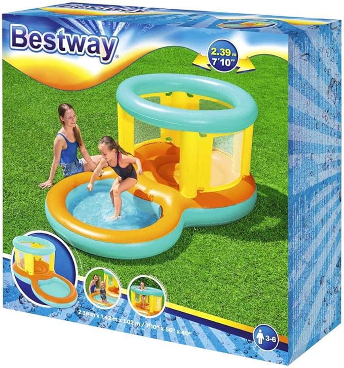Structure gonflable et piscine de jeux Jumptopia de Bestway® (2,39 m x 1,42 m x 1,02 m).