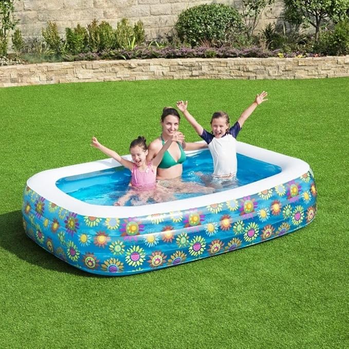 Piscine gonflable familiale rectangulaire 229 x 152 x 56 cm – 702 L PVC résistant
