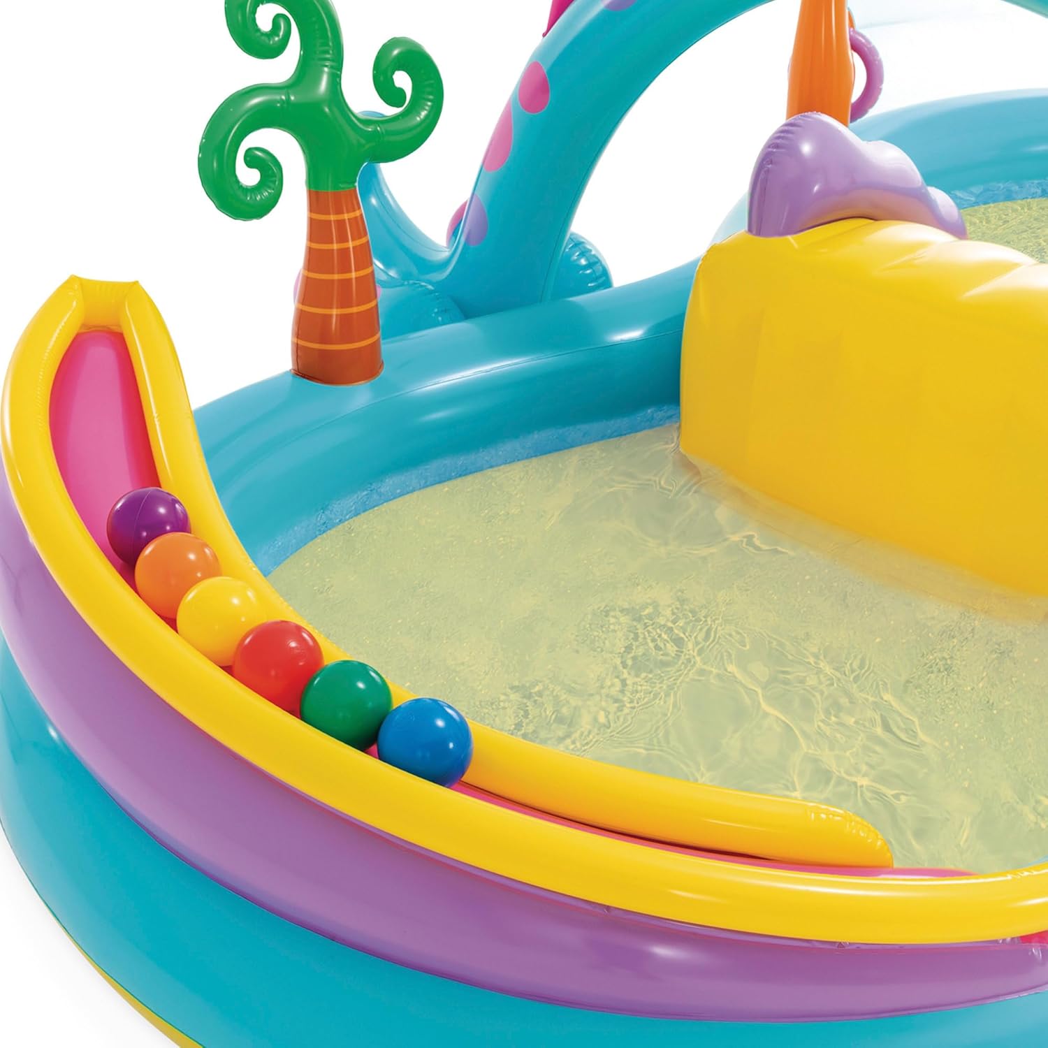 Centre de jeux aquatiques Intex 57135NP Dinosaure, pataugeoire avec arche d'arrosage mobile. Idéal pour s'amuser en plein air cet été ! - Multicolore
