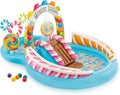Piscine gonflable INTEX Candy Zone pour enfants : Piscine gonflable avec jet d'eau, toboggan et pataugeoire, 295 cm x 190 cm x 130 cm, à partir de 3 ans