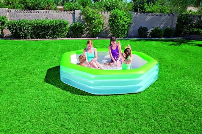 BESTWAY 54119 - Piscine gonflable octogonale familiale de luxe pour enfants 250 x 250 x 51 cm
