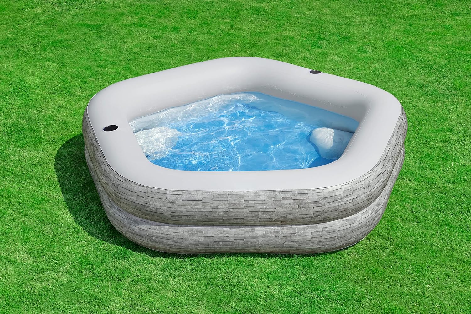 Piscine familiale TruPrint Stone 2,13 m x 2,06 m x 53 cm