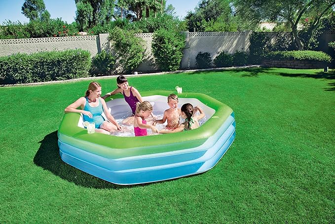 BESTWAY 54119 - Piscine gonflable octogonale familiale de luxe pour enfants 250 x 250 x 51 cm