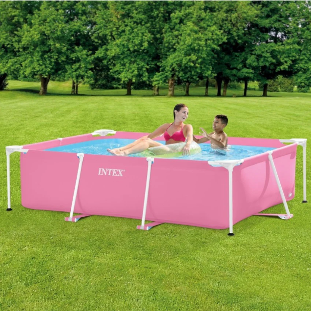 Piscine familiale amovible rectangulaire Intex Small Frame rose 220 x 150 x 60 cm