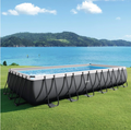 Piscine hors-sol rectangulaire avec électrolyseur au sel 7 g/h