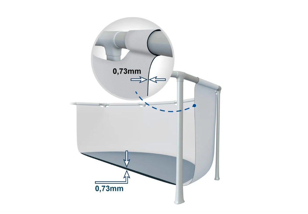 Piscine hors-sol rectangulaire avec électrolyseur au sel 7 g/h