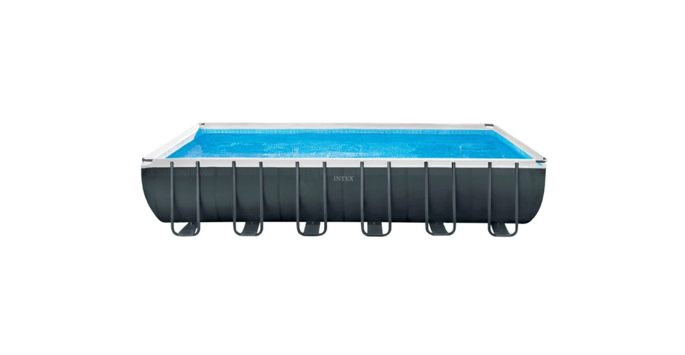 Piscine hors-sol rectangulaire avec électrolyseur au sel 7 g/h